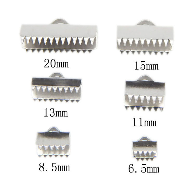 Ribbon Crimp End Stainless Steel Lobster Claw Cord Clasp Different Size for Choice Original Color Sold by PC