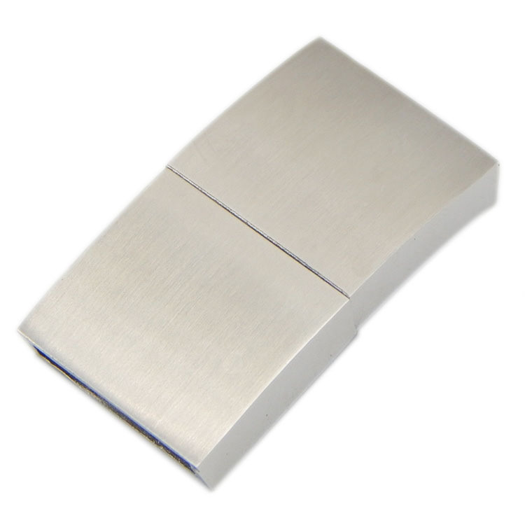 Wholesale China Jewelry Finding 14.5X3mm Shiny Surface 316L Stainless Steel Wide Leather Bracelet Cuff Clasp