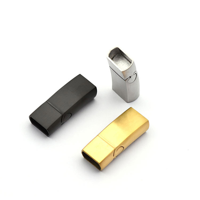 12 * 6mm Stainless Steel Magnetic Clasps Braided Leather Accessories Buckle for DIY Bracelet