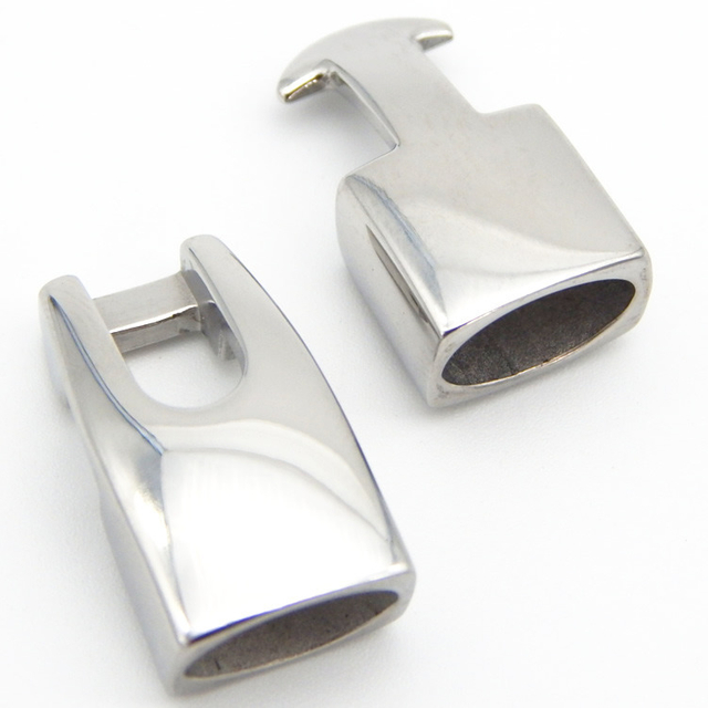 Best Seller 10.5X6.5mm Clasp Made of 100 Percent Real Stainless Steel for Regaliz Oval Licorice Greek Leather Cord