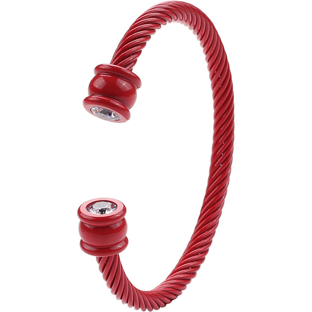 Fashion Stainless Steel Multicolored Bracelet Titanium Steel Wire Twist Rope Cuff Bangle Adjustable Bracelet