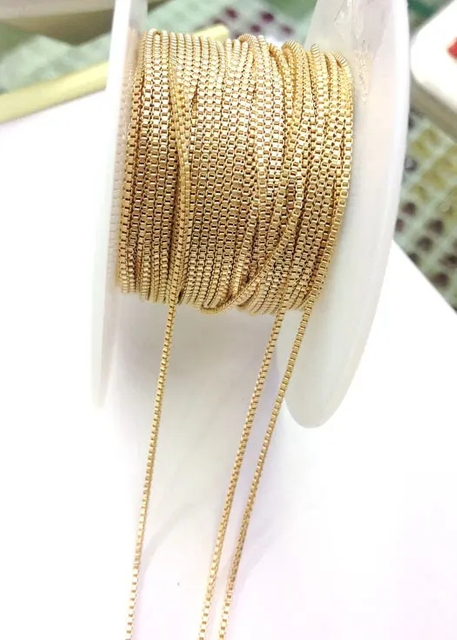 1mm High Quality 14K Gold Filled Box Chain for Jewelry Making