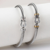 Stainless Steel Twisted Cable Bracelet Twist Chain with Hook Clasp Link Bracelets Cuff Bangle