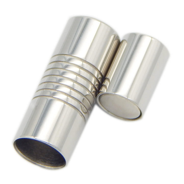 Leather Lace Holder Straight Stainless Steel Jewellery Clasps with Stripes Fits 2/3/4/5/6/7/8 mm Leather Cord