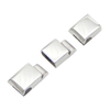 Latest Design 11X6mm Adjustable Triple Hook Clasp Silver Color Stainless Steel Jewelry Findings for European Market