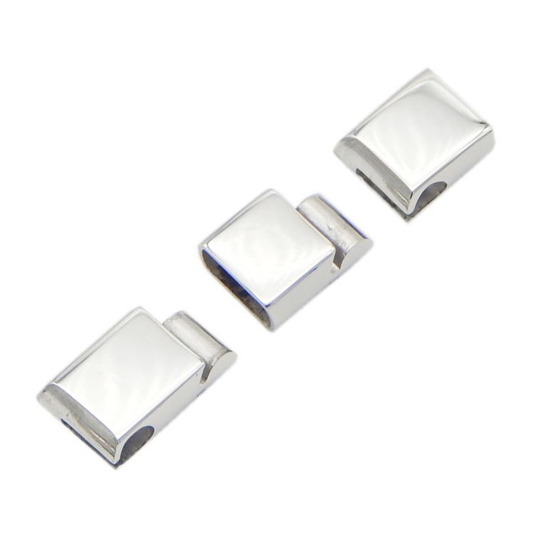 Latest Design 11X6mm Adjustable Triple Hook Clasp Silver Color Stainless Steel Jewelry Findings for European Market