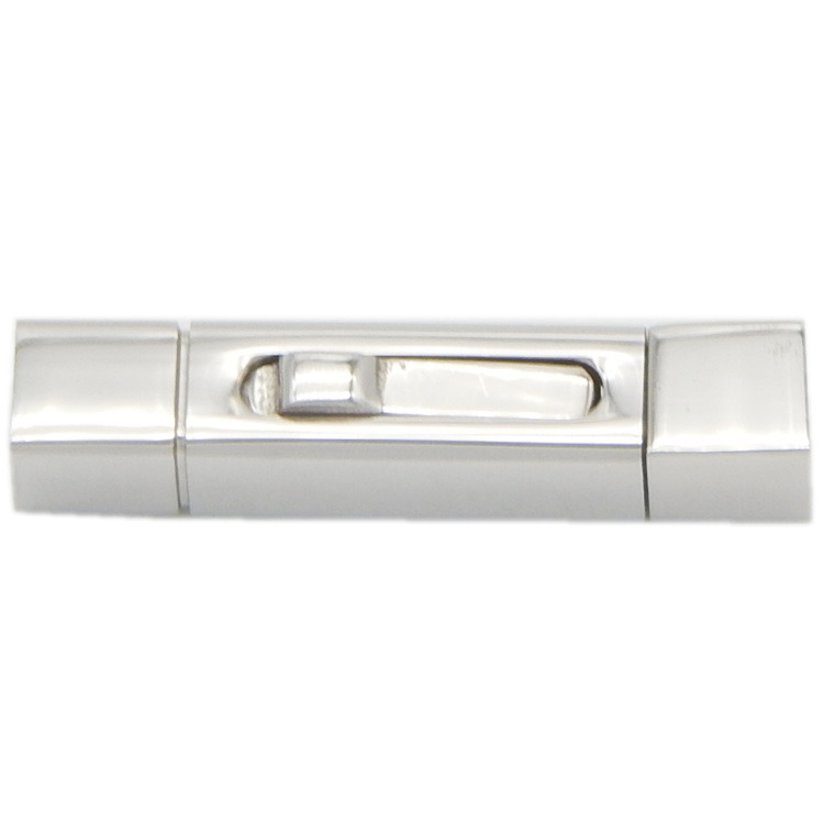 Wholesale 304 Stainless Steel Casting Snap Button Rectangle Clasp for Leather Cord Bracelet