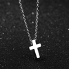 Cross-Border Supply Supply Exquisite Mini Cross Pendant Stainless Steel Necklace with Chain