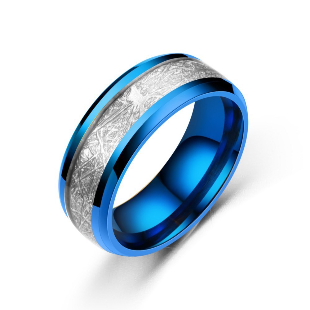 8mm Silver Color Domed Band Polished Shiny Couple Rings Man Stainless Steel Jewelry