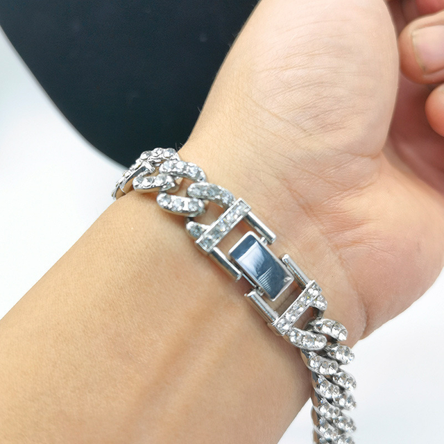 Hiphop Cuban Chain 12mm Wide Chunky Diamond Zircon CZ Gold Plated Necklace Personalised for Women Men