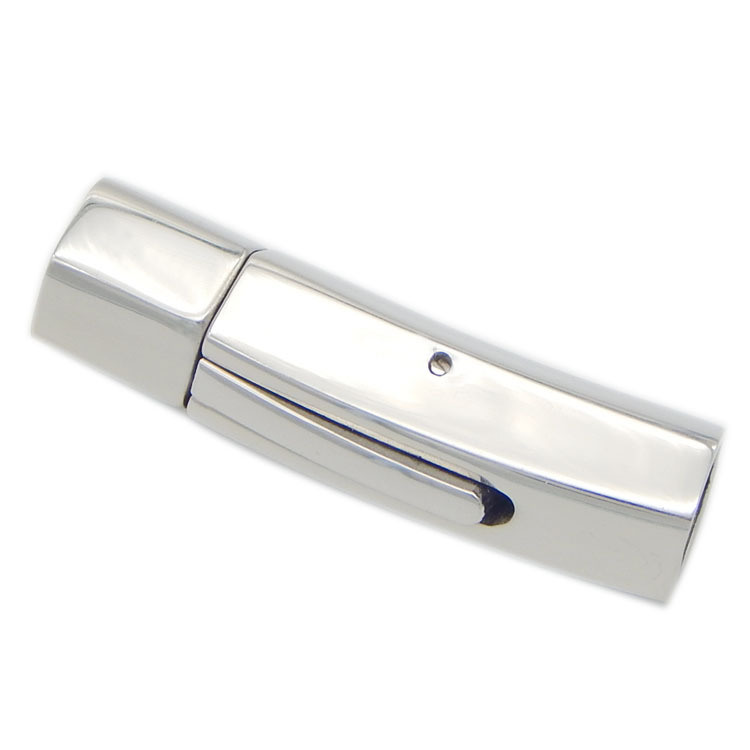Accept Laser Printing DIY Logo 316 Stainless Steel Push Snap Button Rectangle Clasp for Leather Cord Bracelet Jewelry Findings