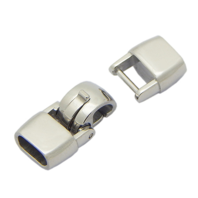 Profession Design Stainless Steel Flat Clasps 6.9X3mm for Leather Bracelet