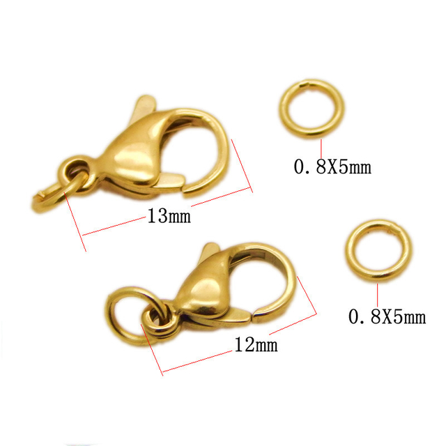 Wholesale Top Quality 9/10/11/12/13mm Stainless Steel Chain Clasps Lobster DIY Bracelet Necklace Jewelry