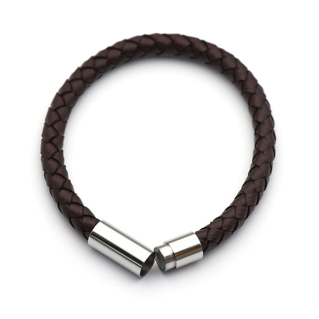 316L Stainless Steel Magnetic Clasp Straight Round Magnetic Clasp for Braided Leather Bracelet