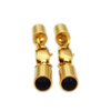18K Gold Plating Leather Cord End Caps Stainless Steel Lobster Clasp for Jewelry Making