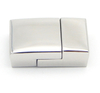 China Cheap High Quality Export Jewelry Findings Rectangular 12mm Flat Braided Leather Bracelet Stainless Steel Clasps