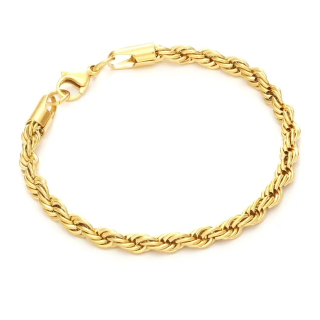 Wholesale 5mm 18K Gold Jewelry Stainless Steel Twisted Rope Chain Custom Jewelry