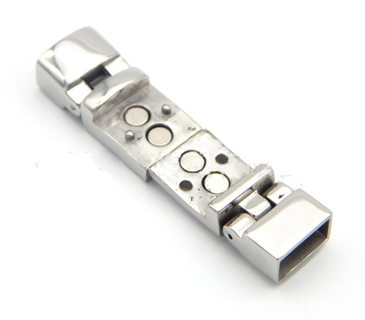 Inner Size 5*11mm Fitting Flat Leather High Polish Finish Clasps Jewelry Findings with Laser Logo