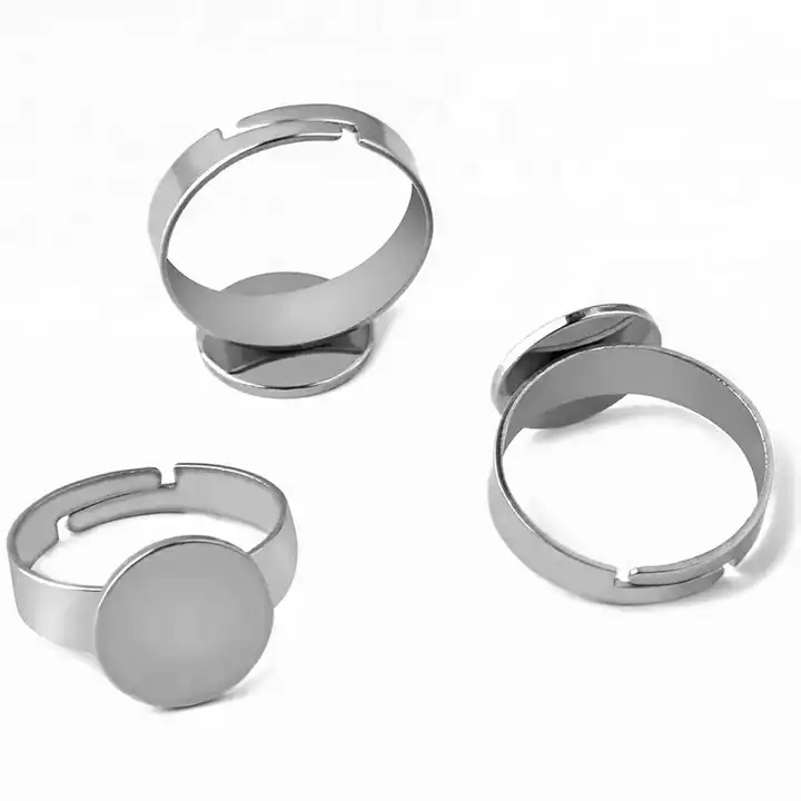 Wholesale Adjustable Stainless Steel Ring Base Blanks Jewelry Making