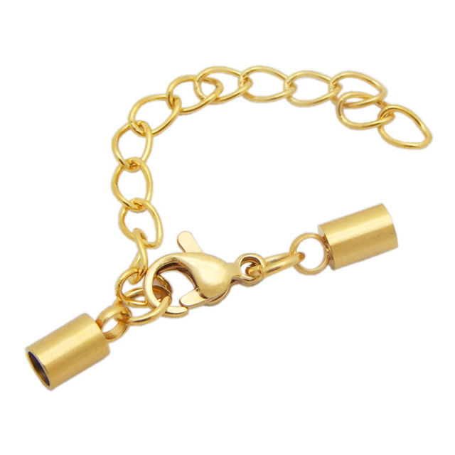 Multi-Specification Stainless Steel Cylinder Buckle Lobster Clasp Necklace Connector Fittings for Leather Rope Necklace