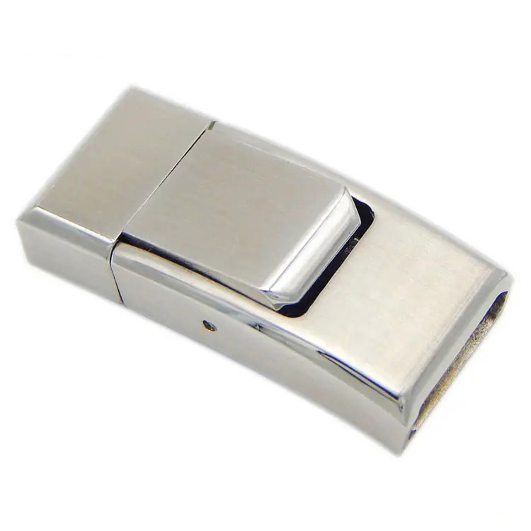 Inner Diameter 10X3.5mm Tiny Stainless Steel End Hook Snap Button Clasp for Flat Leather Cord