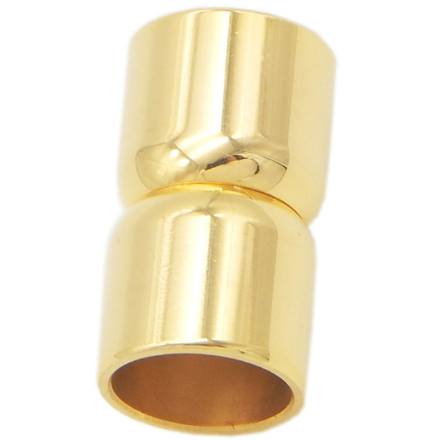 Stainless Steel Jewelry Finding 8mm Round Gold Clasps for Thick Leather Cord