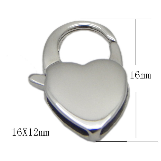 Jewelry Stainless Steel Love Jewelry DIY Making Unique Fashion Shape Blank Heart Lobster Clasp