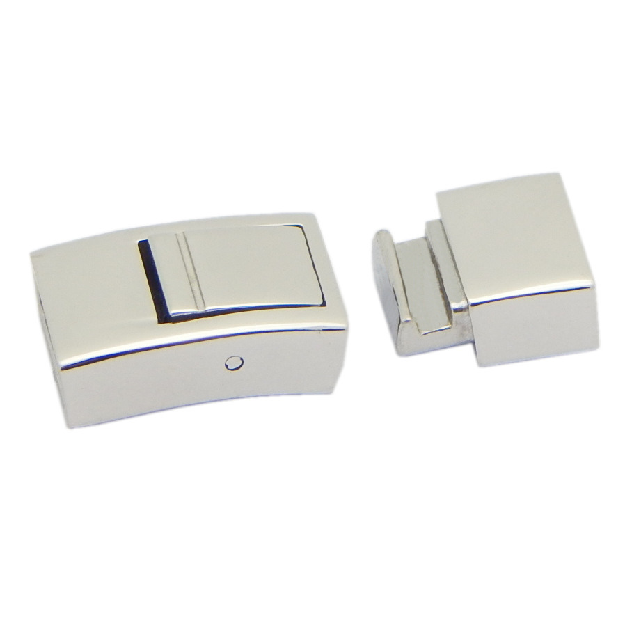 8X3mm European Personalized High Polish Stainless Steel Snap Clasps Findings for Flat Leather Cord