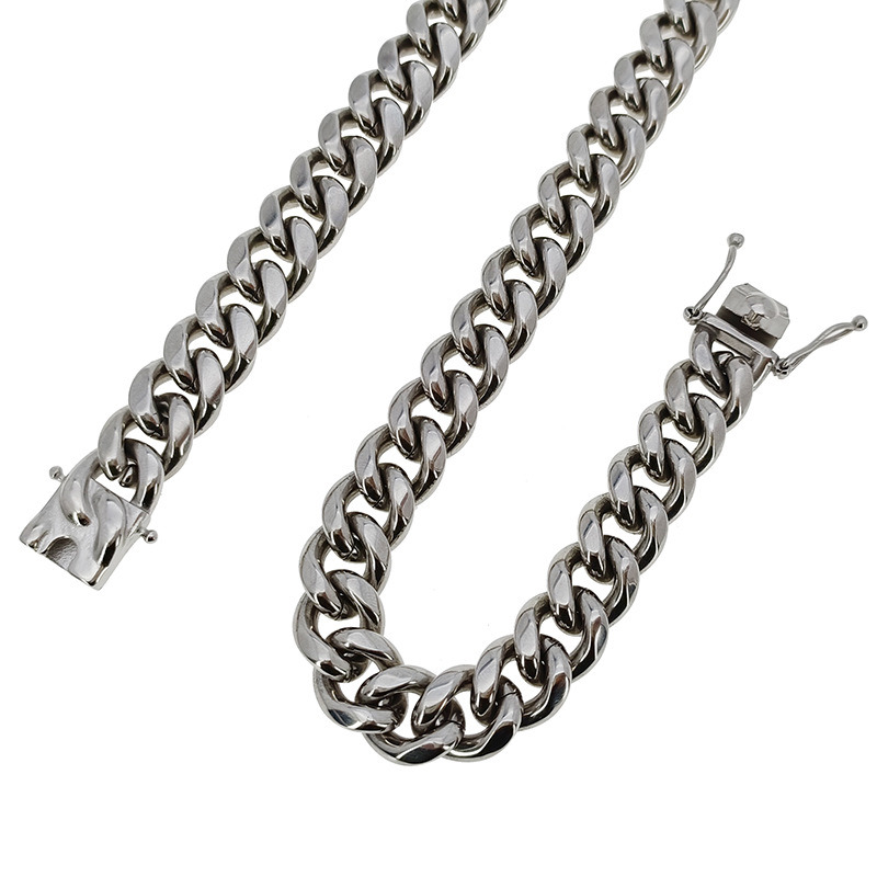 Wholesale Stainless Steel Metal Gold Plated Jewelry Cuban Chain Necklace