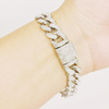 Hip Hop 18K Gold Hipste Diamond-Encrusted Cuban Link Chain Bracelet