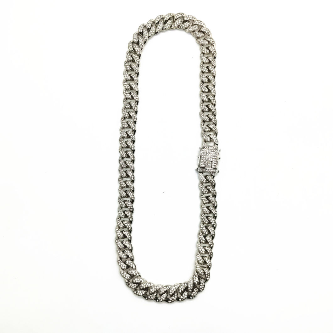 Hot Sale Hip Hop Gold Silver 12 mm Cuban Link Chain Necklace Jewelry