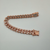 Hip Hop 18K Gold Hipste Diamond-Encrusted Cuban Link Chain Bracelet