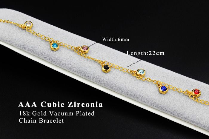 Ins Style Colorful Zircon Tassel Anklet Stainless Steel Crystal Flower Heart Star Pendant Anklet