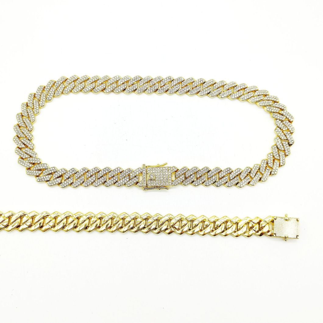 14mm Cuban Link Chain Necklaces Jewelry Bracelet Hip Hop Necklace