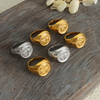 Fashion Majira Ins-Style Geometric Texture Rings Stainless Steel Gold Rings Personal Customized for Women