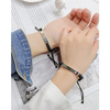 Custom Name Fashion Titanium Steel Couple Bracelets Adjustable Rope Bangle with Charms for Fine Jewelry