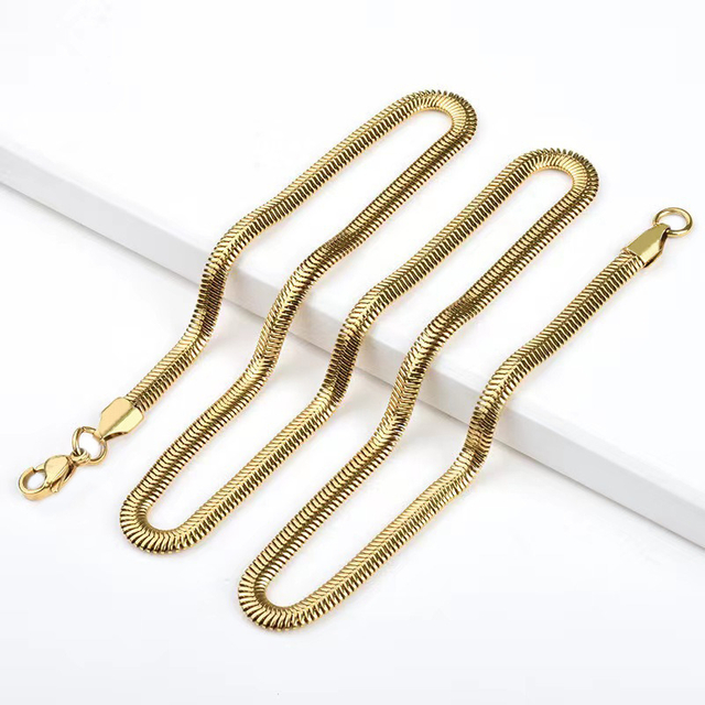 Wholesale Custom Stainless Steel Silver 18K Gold Herringbone Chain Necklace for Women
