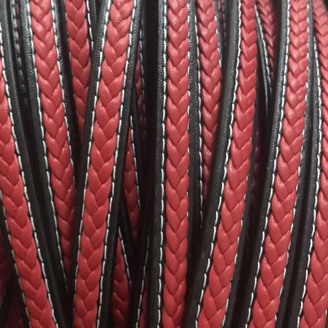 Factory OEM Braided 8mm*4mm 10mm*5mm 12mm*6mm Flat Leather Cord Real Leather Rope
