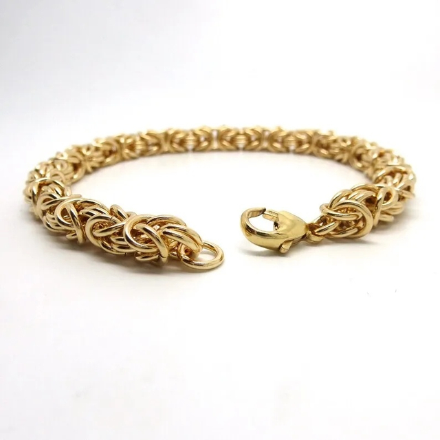 Vintage Hip Hop Punk Multi Ring Braided Byzantine Bracelet Pulsera De Los Hombres Titanium Bracelet for Men