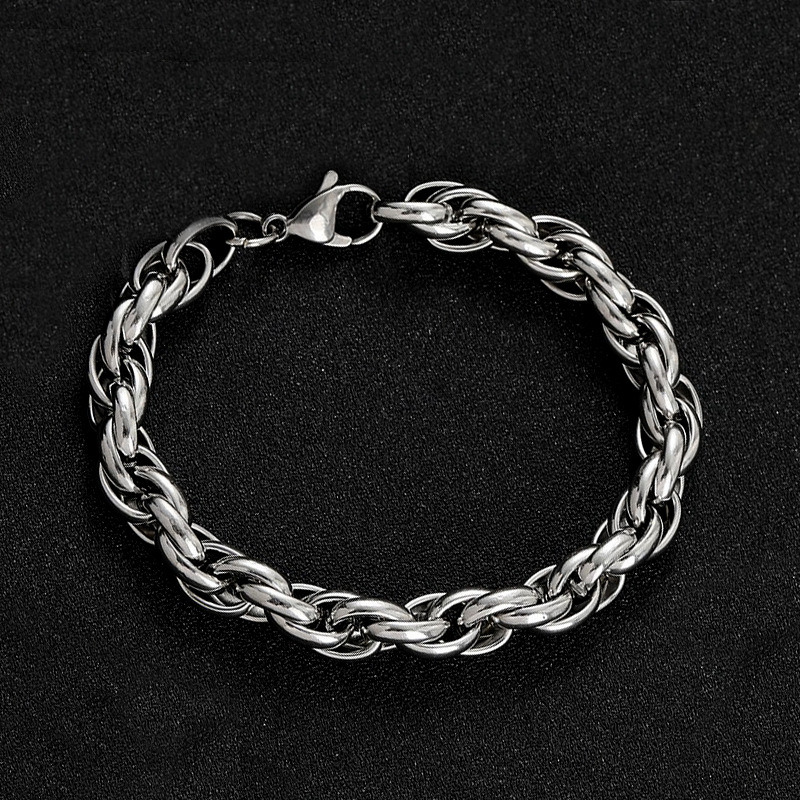 Vintage New Design Stainless Steel 6/8/11mm Twisted Chain Bracelet for Men