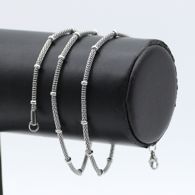 Factory Price Beads Choker Women Necklace Stainless Steel Lantern Gold Filled Flat Round Mesh Chain