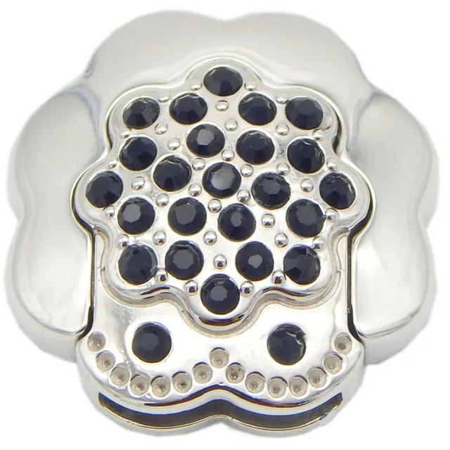 Jewelry Findings Silver Polish Black Beads Charming Shape Flat Steel Clasps 14.5X2.2mm