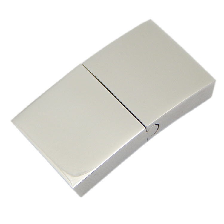 Wholesale China Jewelry Finding 14.5X3mm Shiny Surface 316L Stainless Steel Wide Leather Bracelet Cuff Clasp