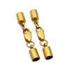 18K Gold Plating Leather Cord End Caps Stainless Steel Lobster Clasp for Jewelry Making