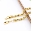 Wholesale 5mm 18K Gold Jewelry Stainless Steel Twisted Rope Chain Custom Jewelry
