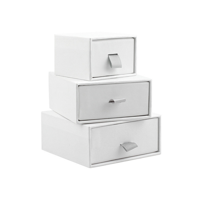 Custom Logo Color Printing Ring Necklace Bracelet Packaging Drawer Pull out Jewelry Box