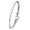 Stainless Steel Twisted Cable Bracelet Twist Chain with Hook Clasp Link Bracelets Cuff Bangle