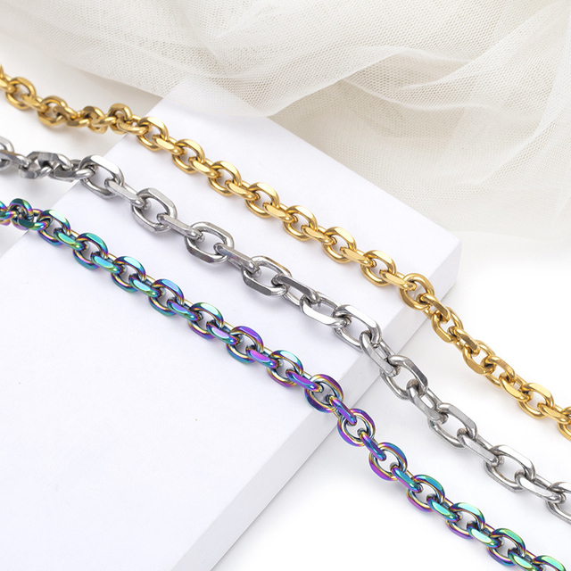 Factory Supply 18K Gold Plated Stainless Steel Cross O Chain for Men or Women Pendant