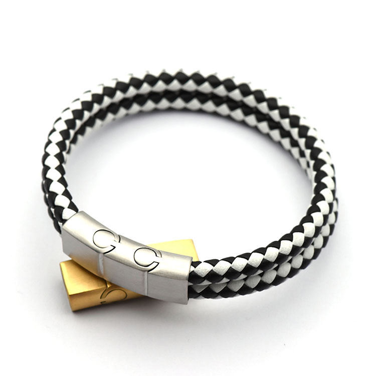 Customized Logo High Polish Gold Silver Black Stainless Steel 12*6mm 10*5mm 8*4mm Buckle Clasp Buckle for Leather Bracelet