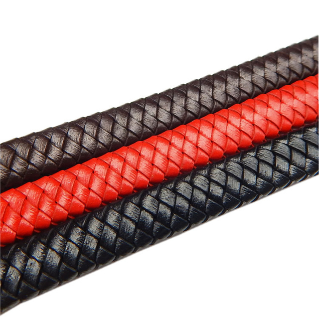 12X6mm Handmade Leather Cowhide Ropes Woven Leather Cord Bracelet Necklace Cord Wholesale